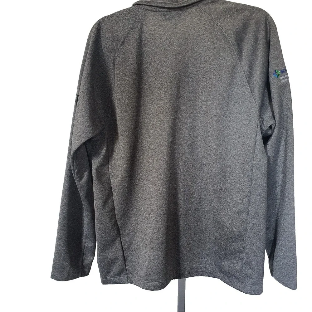 The North‎ Face Jacket Sz M Logo SL Health on Sleeve Gray Women Pockets